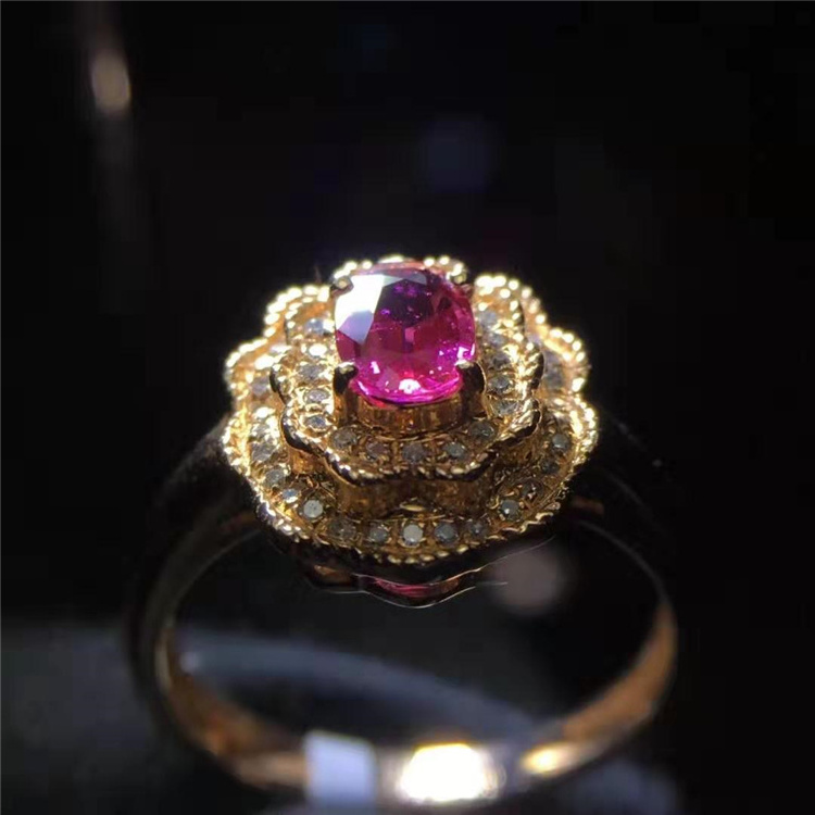 arabic wedding rings 18k gold South Africa real diamond natural unheated ruby ring for women natural stone design jewelry