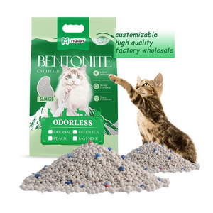 Bsci 5l 10l 25l Strong Cat Litter Strong clumping Ball Shape Bentonite Cat Sand Hot selling popular lavender scent cat litter