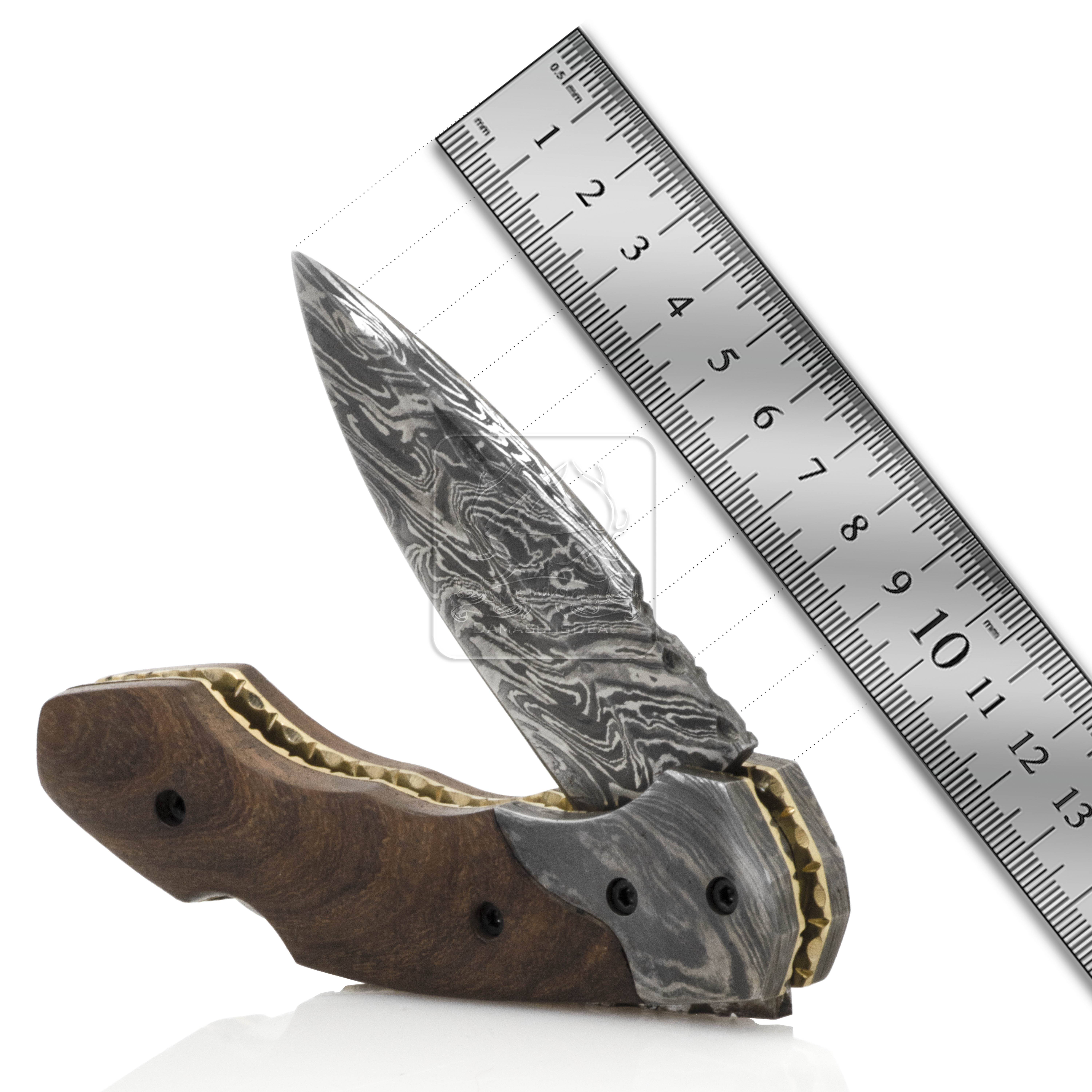 Wholesale Damascus Steel Folding Pocket Knife DD-FK-880 Exotic Iron Wood Handle Bushcraft Knife EDC Camping Survival Tactical