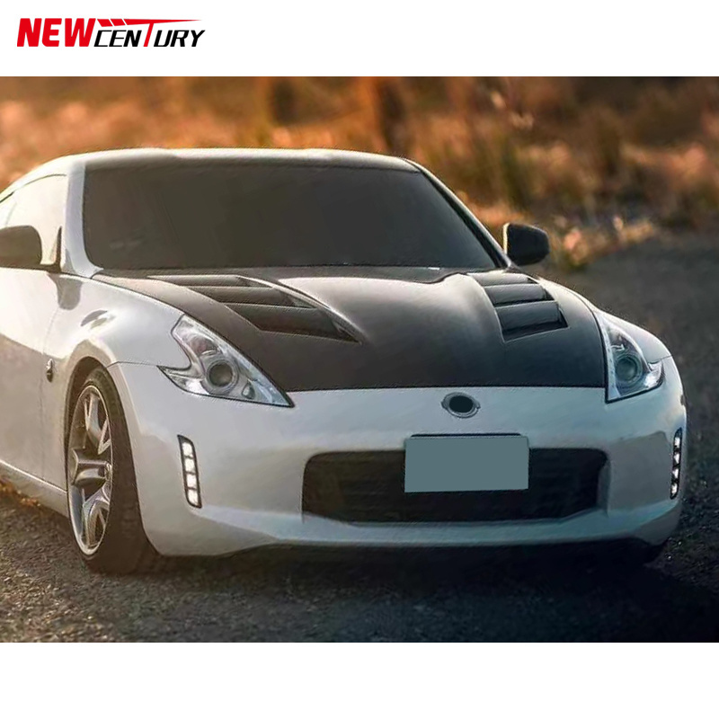 Suitable for Nissan 370Z modified carbon fiber perforated hood, special engine compartment protection cover for automobiles