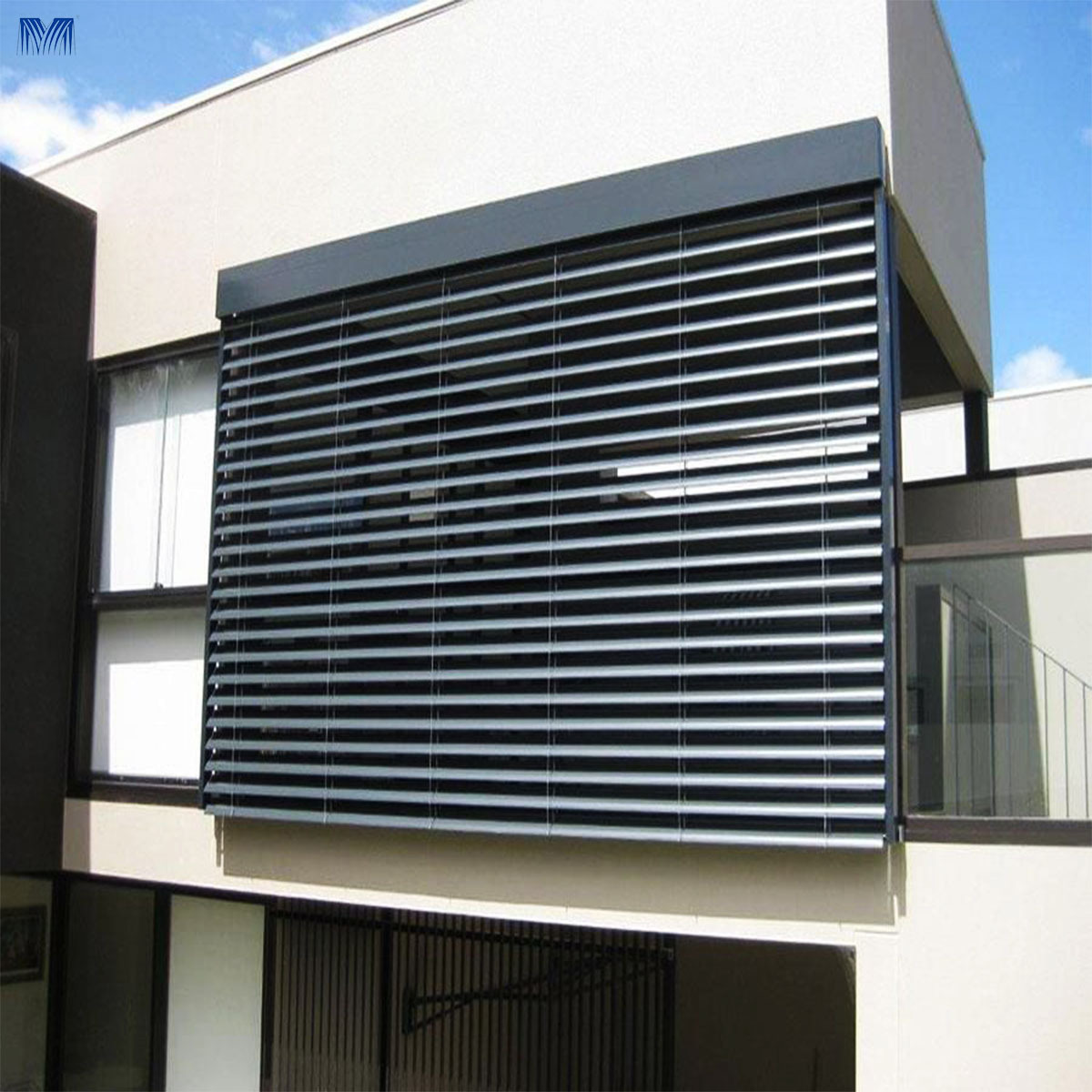 Aluminium Sun Shutters Outdoor Sun Shade Sliding Louvers Customized Colorful Aluminium Wall Sun Louver