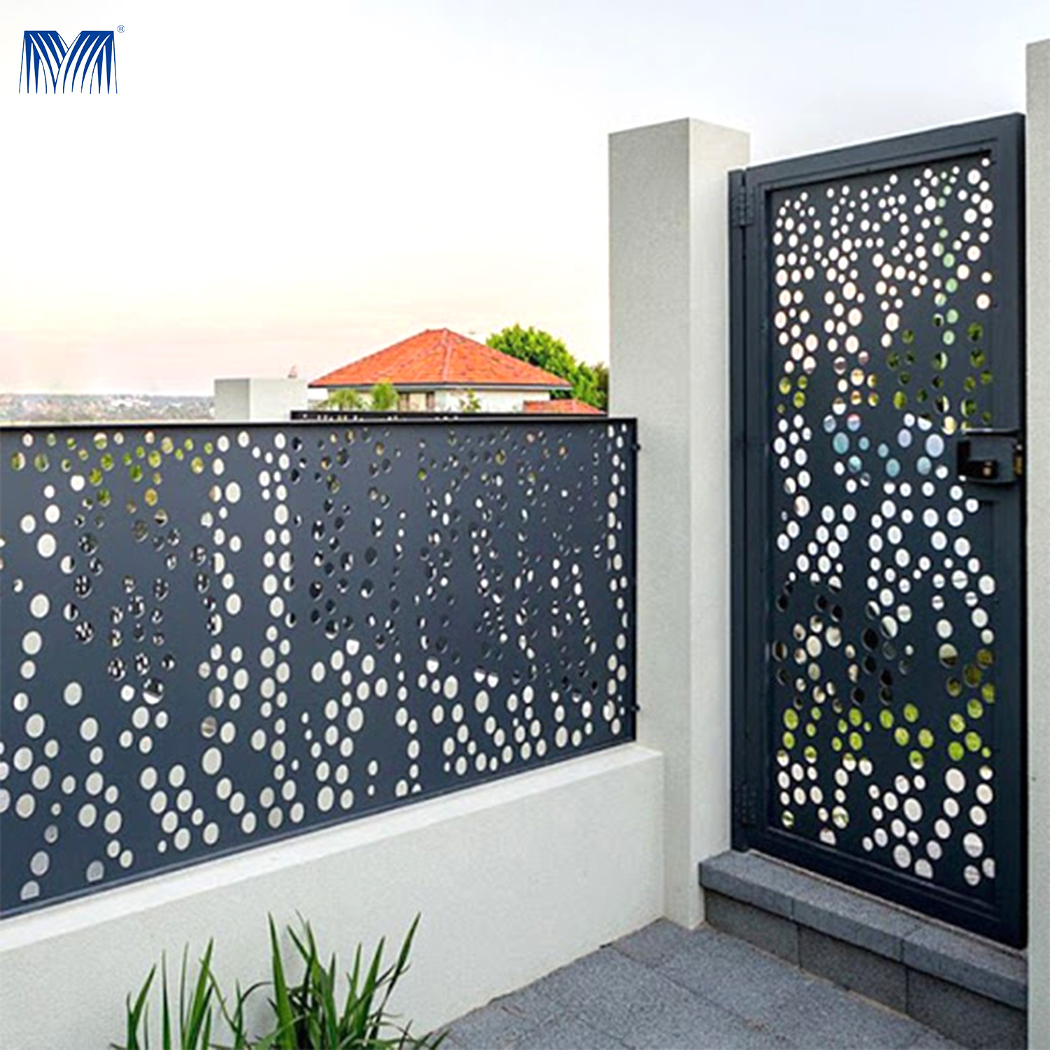 Latch white vinyl laser cut garden fence metal disinfection compound gold corten steel for house sheep pvc aluminum outdoor gate