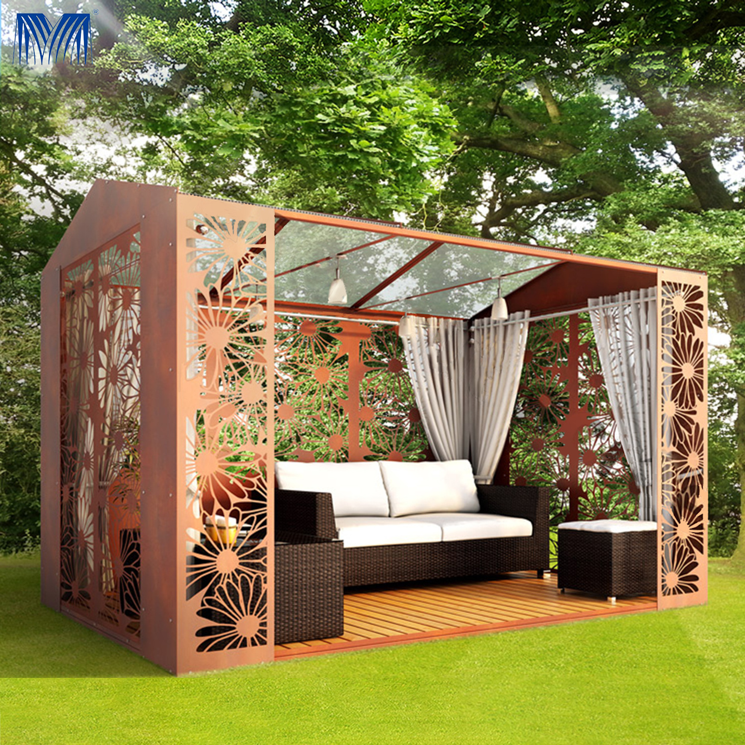 Bioclimatic 3x4 3x3 louvered roof kits aluminium garden tent aluminum outdoor arches arbours pergolas gazebo garden buildings