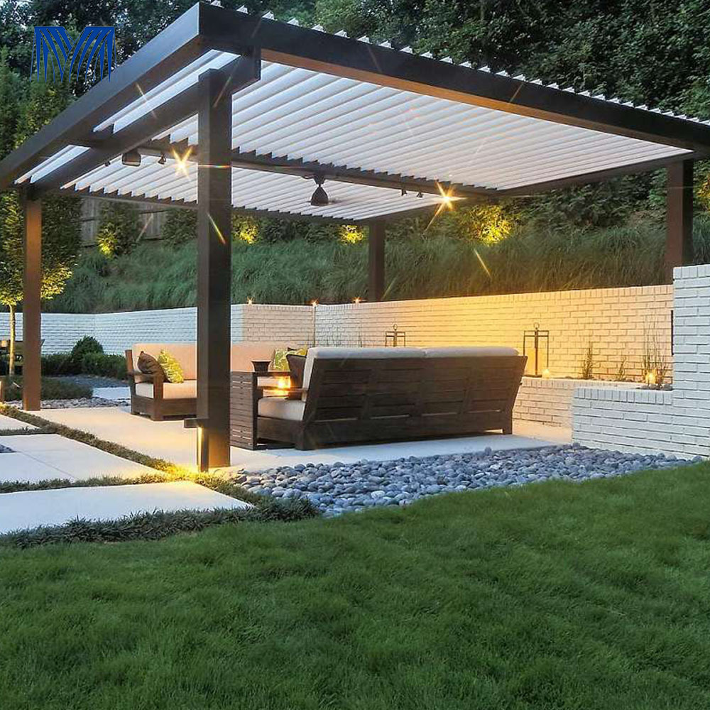 Western jardins pergola attached 10x12 4x3 motorised outdoor modern aluminium louvre used sale sliding roof spa floor for gazebo