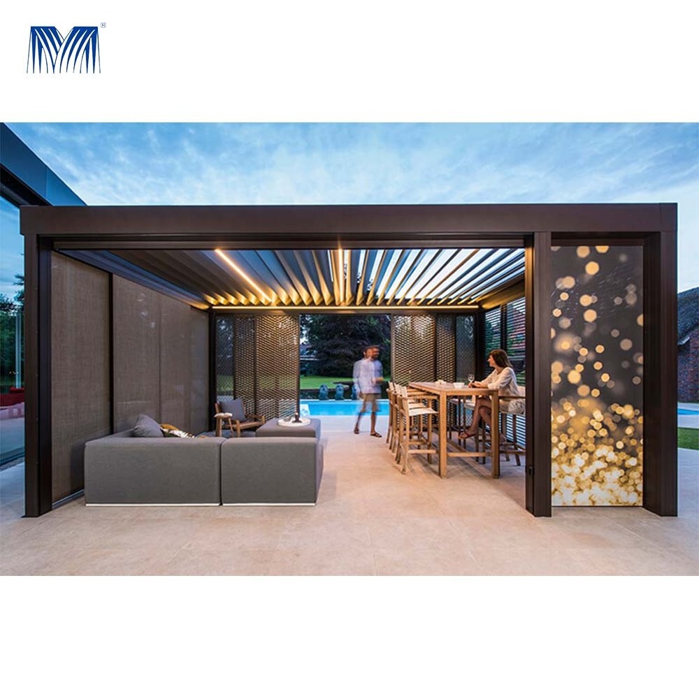 Garden hardtop attached pergola 10x12 4x3 modern aluminium louvre motorised outdoor used sale sliding roof spa floor for gazebo