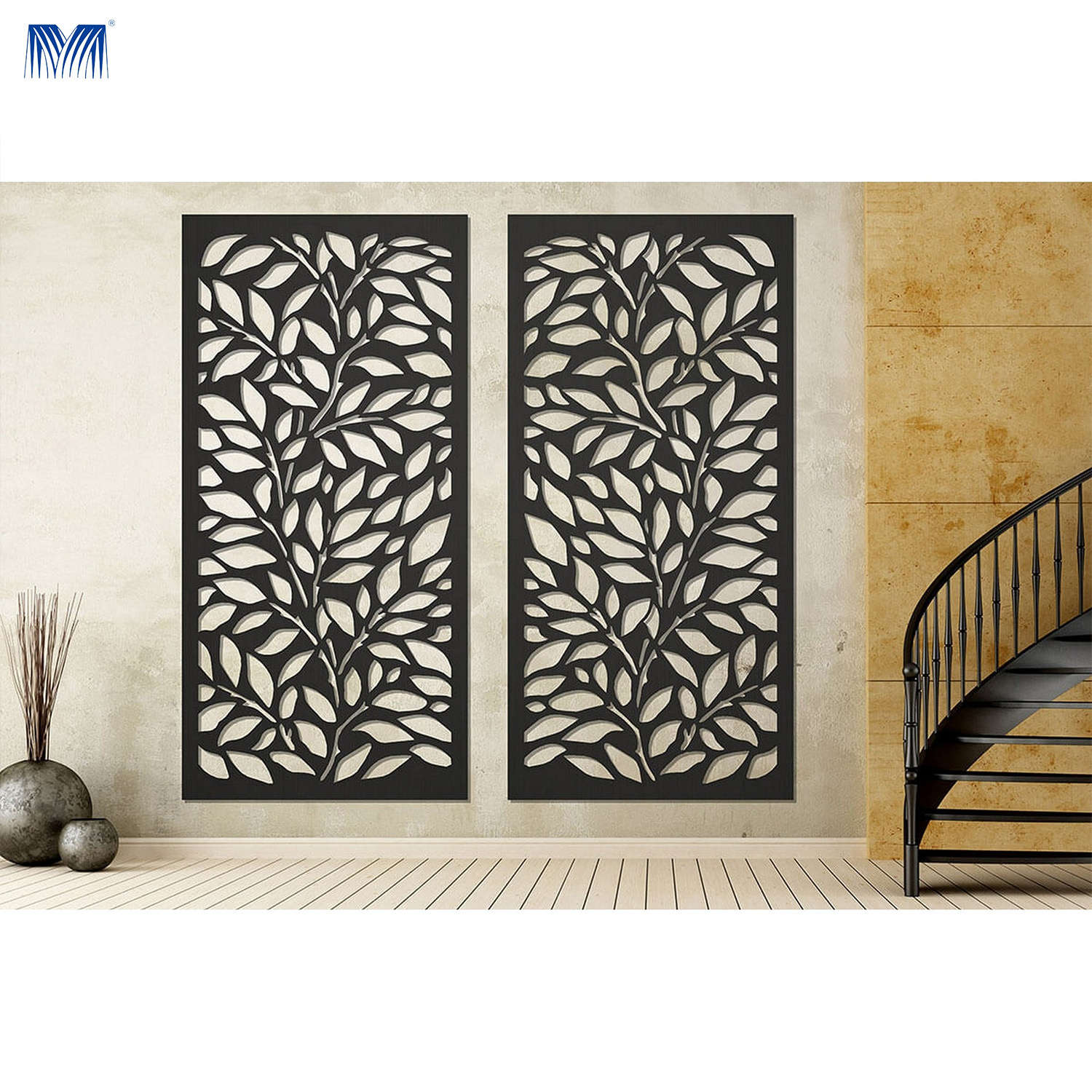 Partition decorative metal dividers panel outdoor wall interior metal decor partition laser cut garden screen