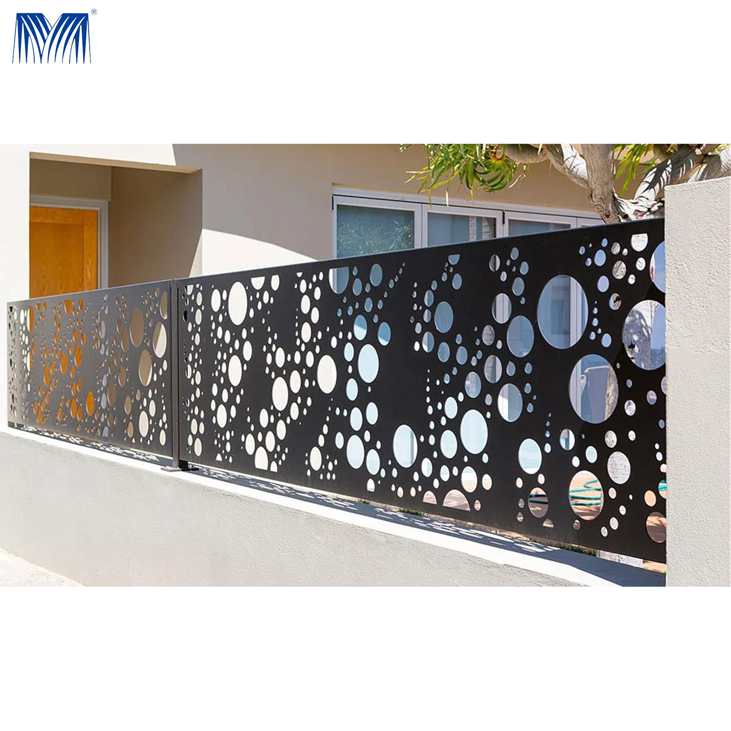 Laser cut metal  outdoor privacy screen garden composite fencing board back yard  3d  panel christmas tree fence