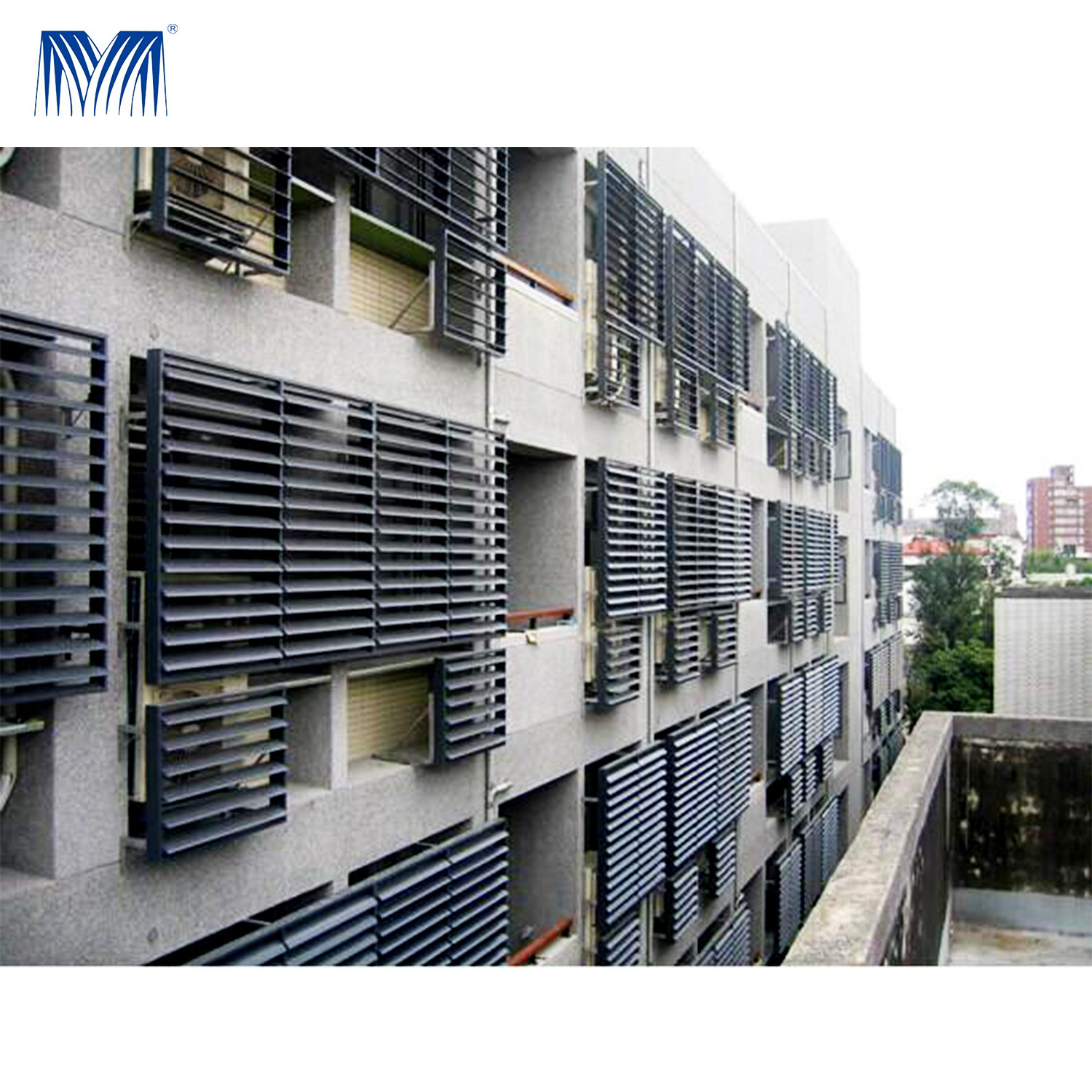 Facade from china louver vertical wholesale exterior aluminium bahama metal plantation for window air conditioner cover shutter