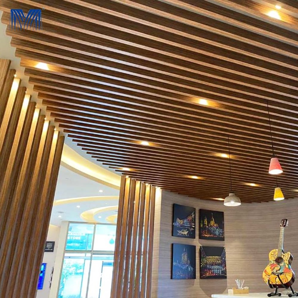 Shape u baffle false strip roof perforated panel outdoor open cell lattice insulation suspended aluminium grid ceiling tiles