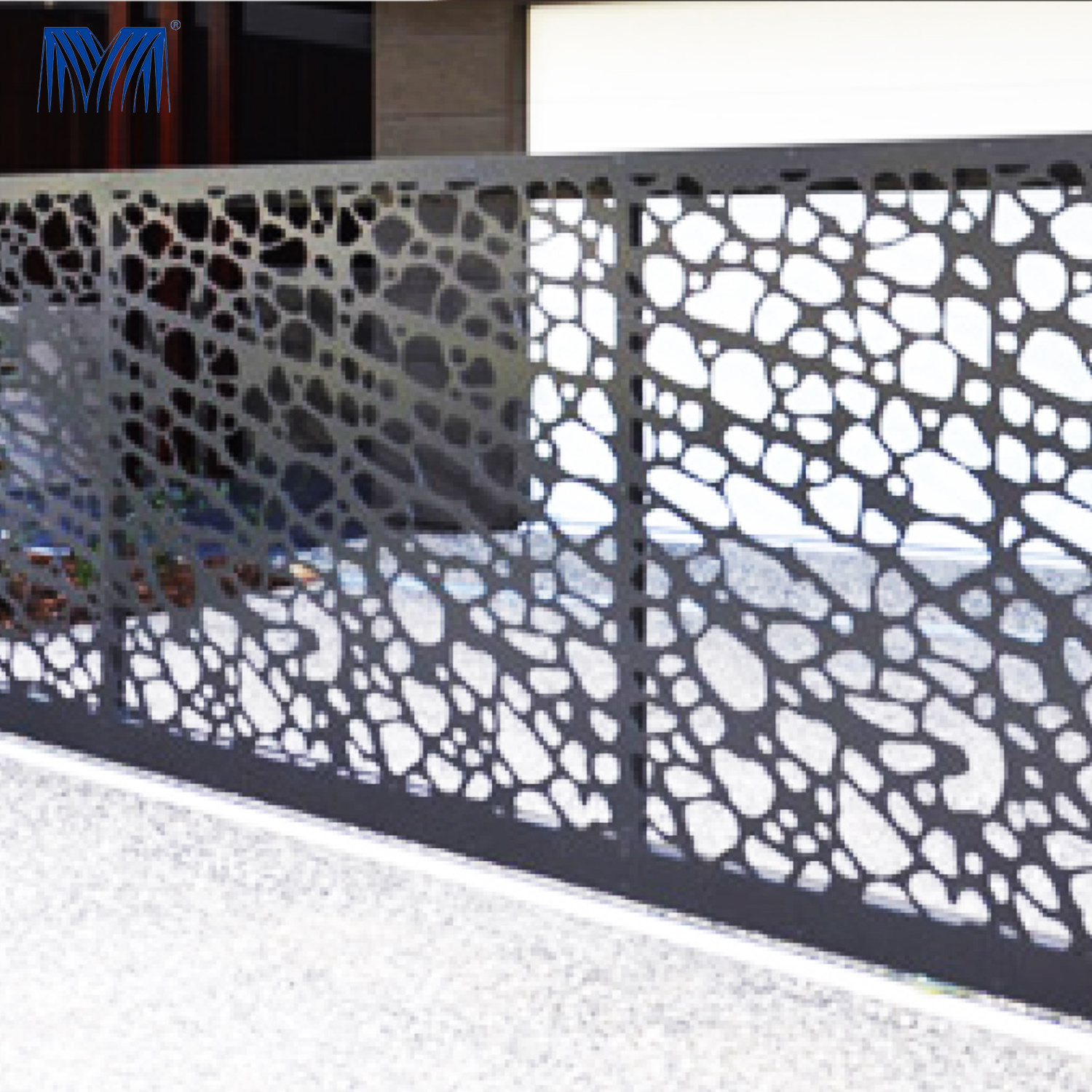 Privacy pool plain perimeter palisade outdoor oem perforated aluminum yard fence no dig fence metal garden