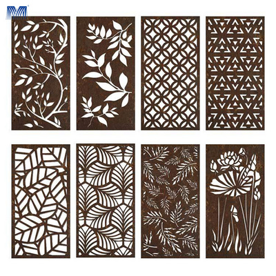 Partition decorative metal dividers panel outdoor wall interior metal decor partition laser cut garden screen