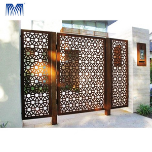 Wall laser cut privacy fencing decorative garden 6x8 vinyl fencing 6ft black  4ft 3ft panels 3 rail aluminum black fence