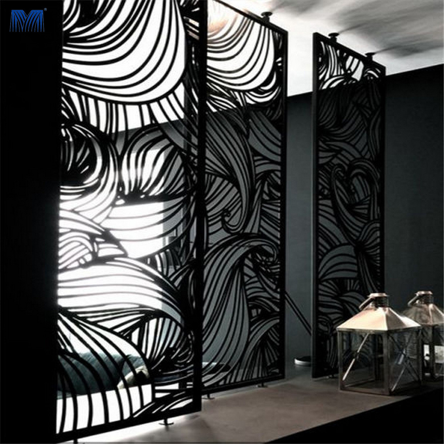 Partition decorative metal dividers panel outdoor wall interior metal decor partition laser cut garden screen