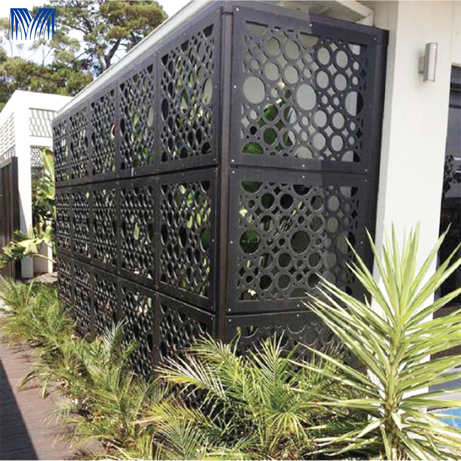 Laser cut metal  outdoor privacy screen garden composite fencing board back yard  3d  panel christmas tree fence