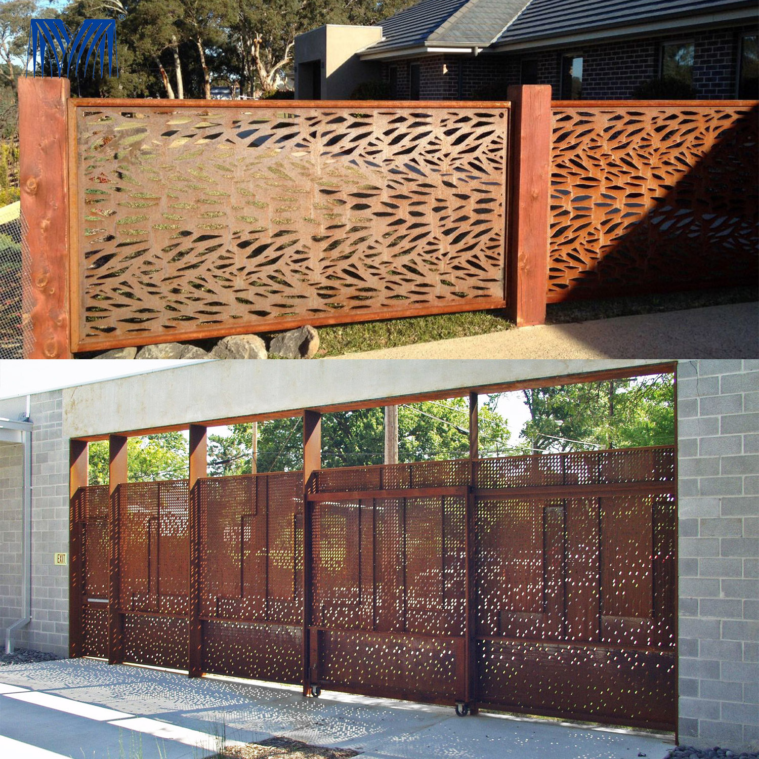 Wall laser cut privacy fencing decorative garden 6x8 vinyl fencing 6ft black  4ft 3ft panels 3 rail aluminum black fence