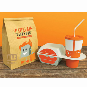 Customized Food Grade Burger Packaging Take Away French Fries Fried Chicken Wings Nuggets Carton Paper Food Box Holder