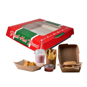 Custom branded blank  33 36" inch italy italian pizza Box Finger Food Packaging Burger fries chicken boxes with window