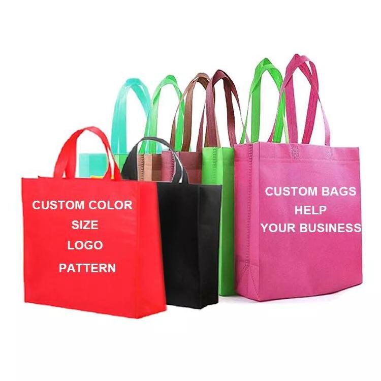 Wholesale Custom Printed Eco Friendly Recycle Reusable Grocery PP Laminated Non Woven Fabric Tote Shopping Bags