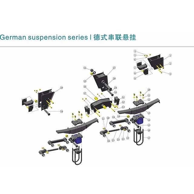 China Factory Good Price Fuwa BPW Heavy Duty Trailer Truck Leaf Spring Suspension Parts Kits