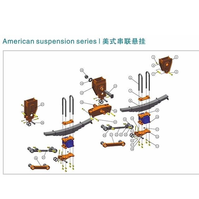 China Factory Good Price Fuwa BPW Heavy Duty Trailer Truck Leaf Spring Suspension Parts Kits