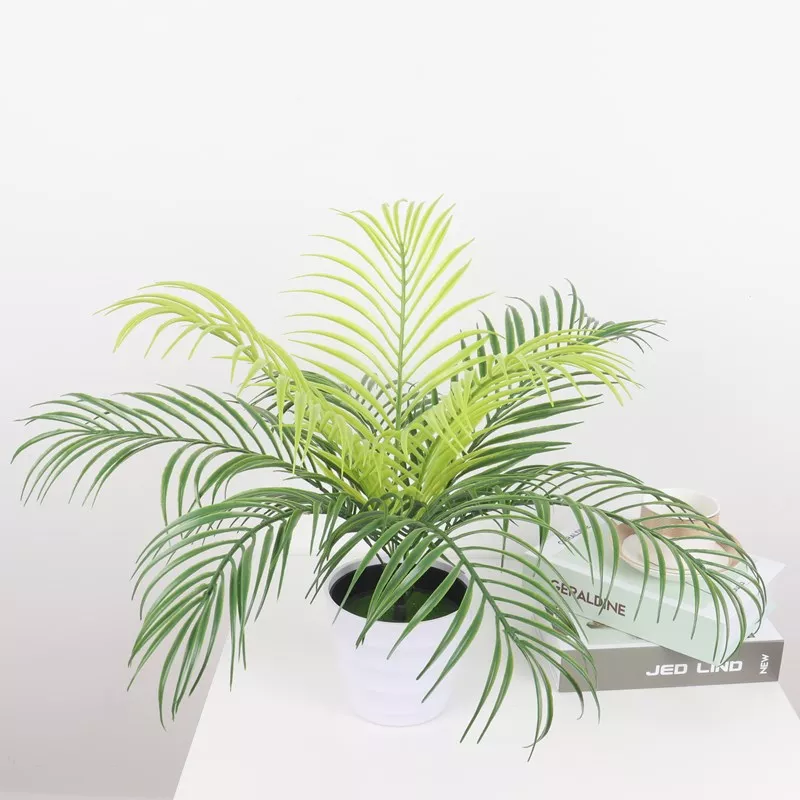 Artificial Cycas Plant Leaves Green Palm Leaf For Wall Decoration