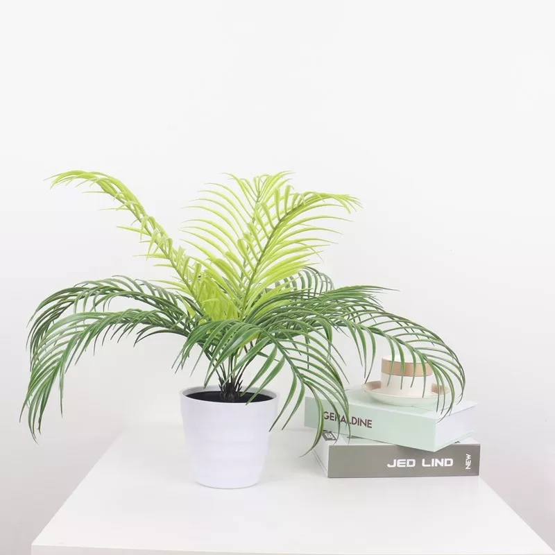 Artificial Cycas Plant Leaves Green Palm Leaf For Wall Decoration