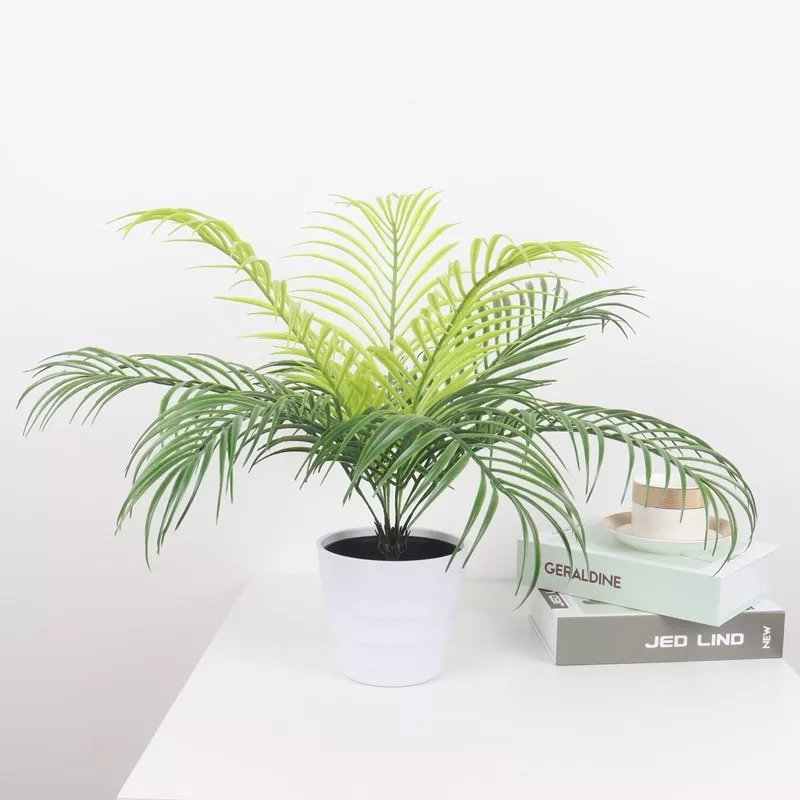 Artificial Cycas Plant Leaves Green Palm Leaf For Wall Decoration