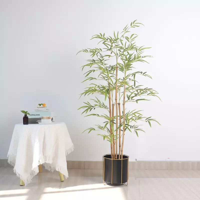 Hot selling 9 poles 140cm artificial bamboo plant bonsai green plant indoor and outdoor artificial plants