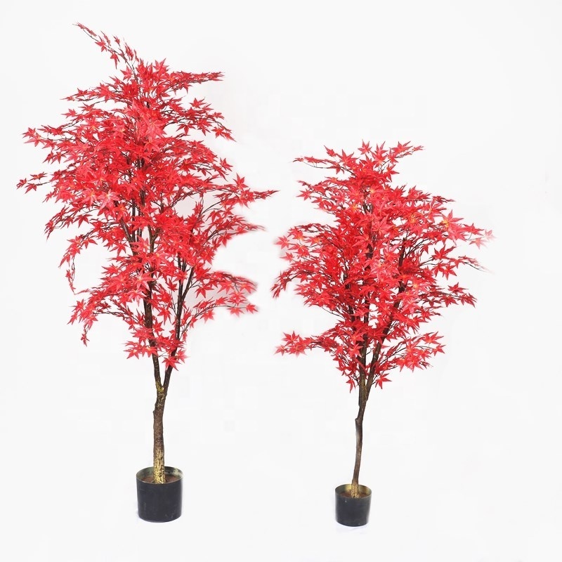 Free Sample Artificial Autumn Fall Leaves Garland for Thanksgiving Home Decoration Red Maple Tree 7237