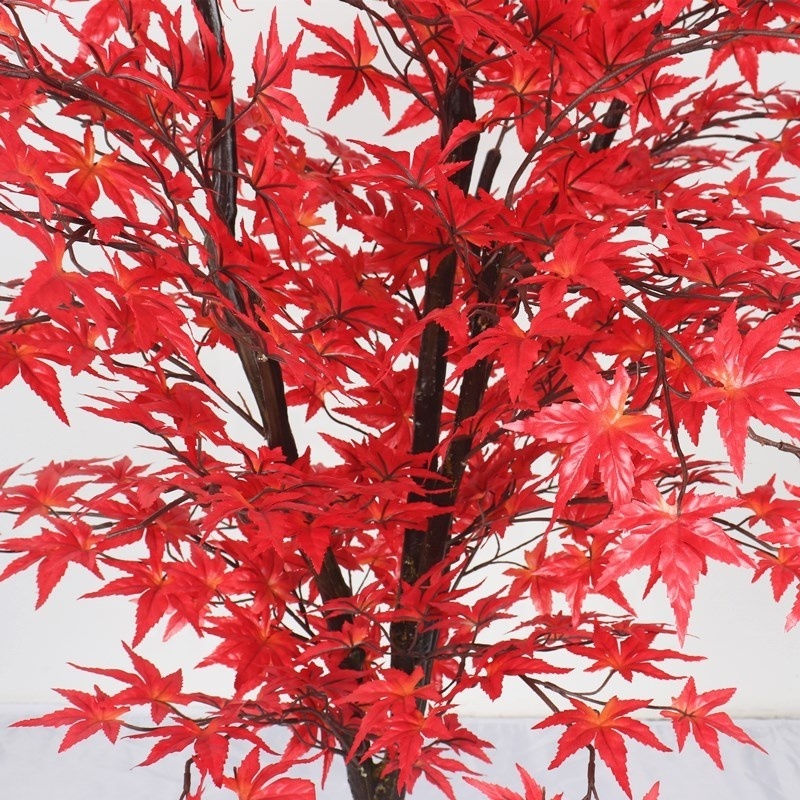 Free Sample Artificial Autumn Fall Leaves Garland for Thanksgiving Home Decoration Red Maple Tree 7237