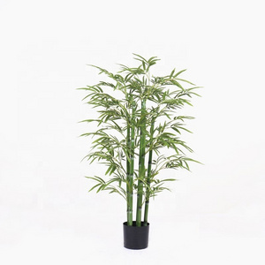 130cm Home Plastic Nearly Nature Touch Artificial Silk Fabric bamboo Indoor tree plant 7350