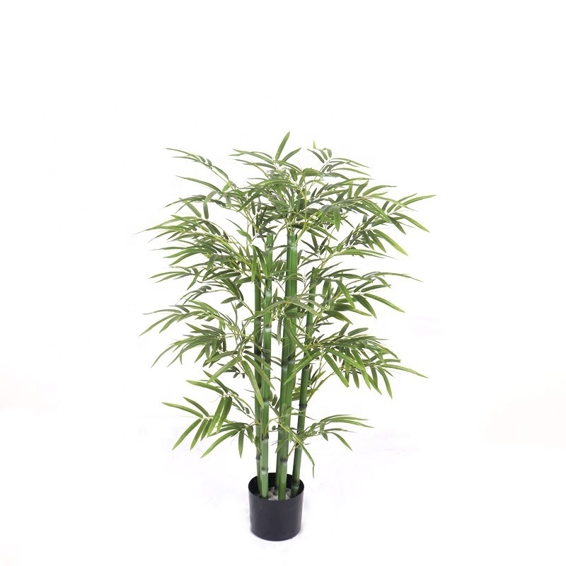 130cm Home Plastic Nearly Nature Touch Artificial Silk Fabric bamboo Indoor tree plant 7350