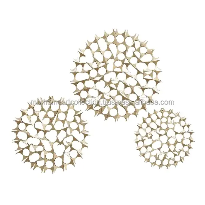 3 Piece Metal Starburst Wall Decor with Cutout Design Set of 3 New Collection Arrival for Home Decor