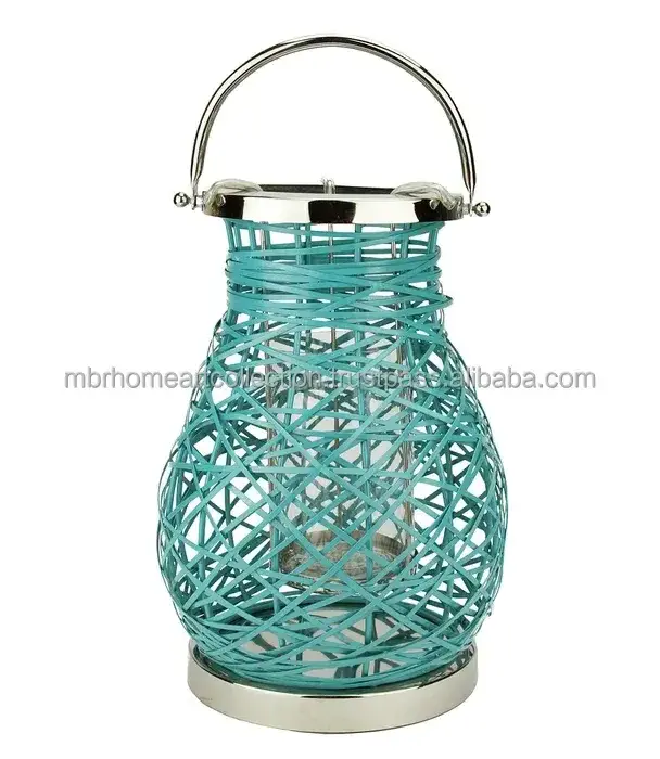 For Home Office and Garden Modern Decorative Iron Pillar Candle Lantern with Glass Newly Customized