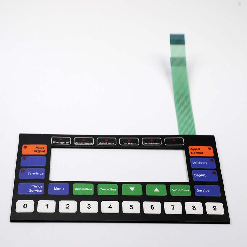 China professional factory membrane switch keypad with digital printing overlay membrane display