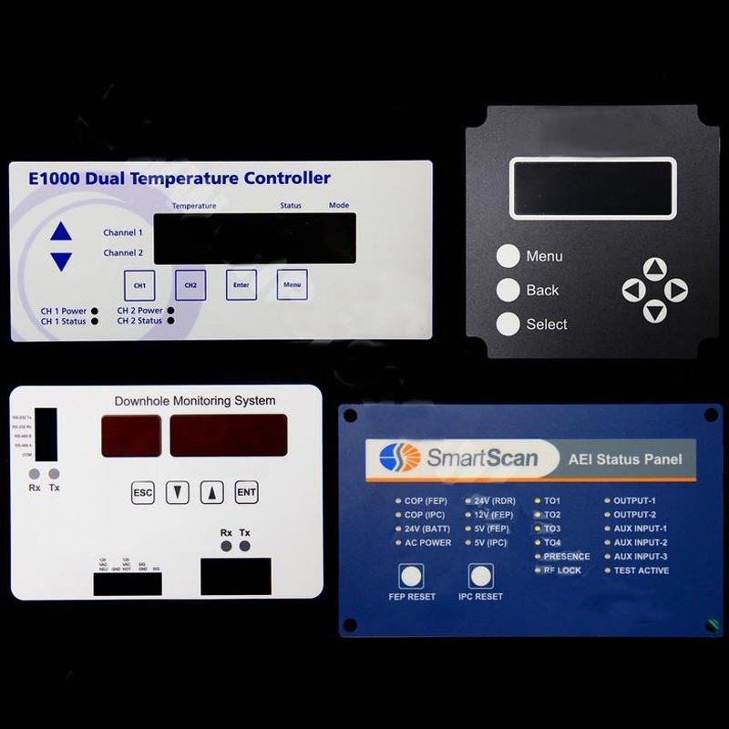 Embossed tactile button membrane keypad with F150 PET graphic overlay