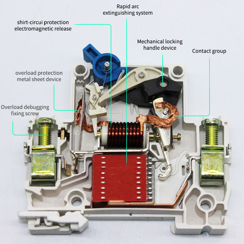 1A 2A 4A 6A 10A 16A 20A 25A 32A 40A 50A 63A 8KA AC Miniature circuit breakers mcb Mini circuit breaker