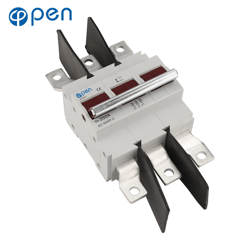 Open OD2  1p 2P 3P 4P 125A 160A 250A IEC DIN rail lockable disconnection circuit breaker isolator main isolation switch