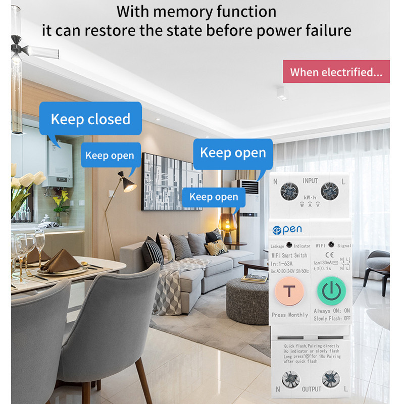 Open Electric Tuya Smart Wifi Power Meter Single Phase Digital Watt Meter Wifi Prepaid Energy Mete