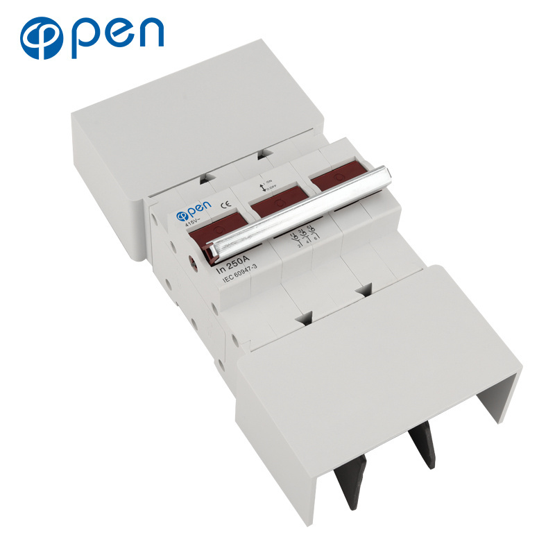 Open OD2  1p 2P 3P 4P 125A 160A 250A IEC DIN rail lockable disconnection circuit breaker isolator main isolation switch