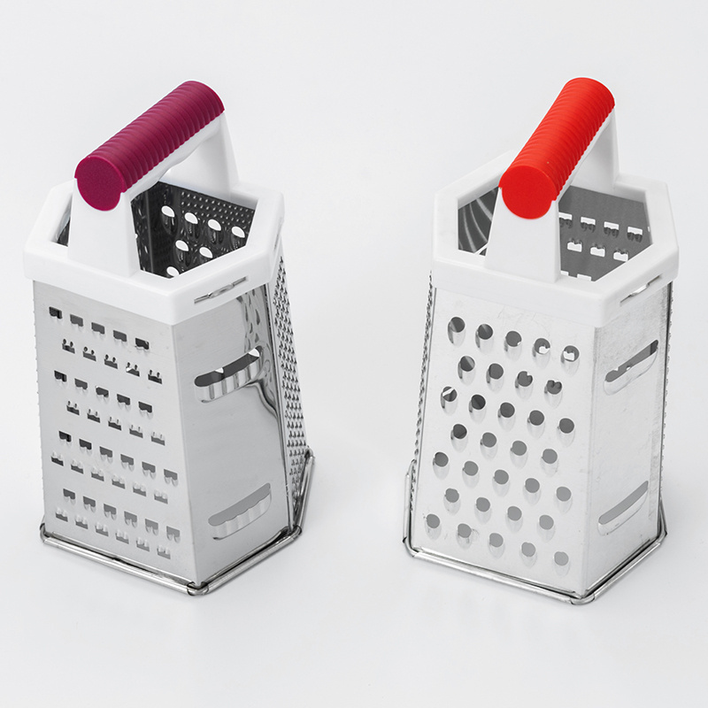 Kitchen Stainless Steel 6 side vegetable grater with PP handle Kitchen gadgets