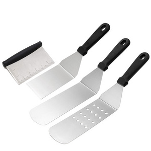 Griddle Flat Spatula Hamburger Turner - Tools & Accessories for Flat Top Grill - Outdoor BBQ Electric Plancha Teppanyaki Hibachi