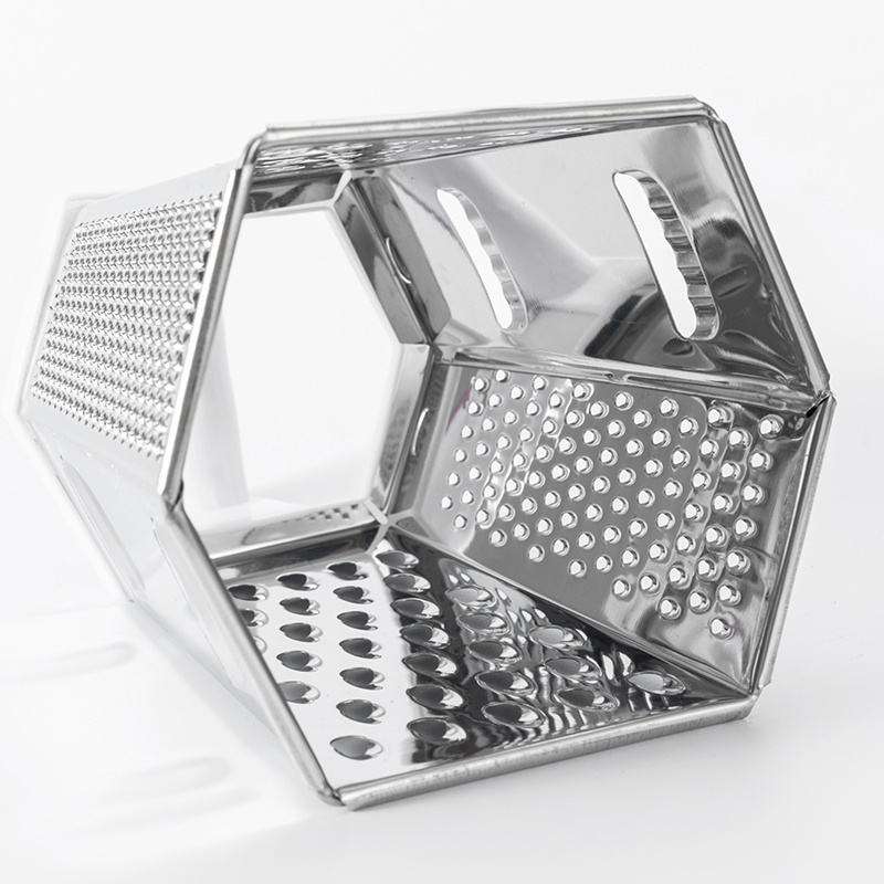 Kitchen Stainless Steel 6 side vegetable grater with PP handle Kitchen gadgets