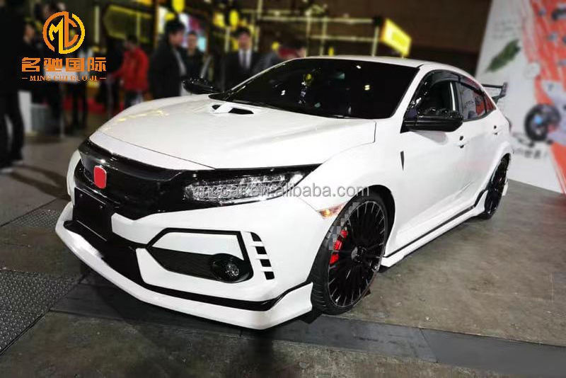 For Honda Civic Type-R(FK8) FK8 FK7 VTX2 M-Ugen body kit front lip side skirt vent ABS material body kit