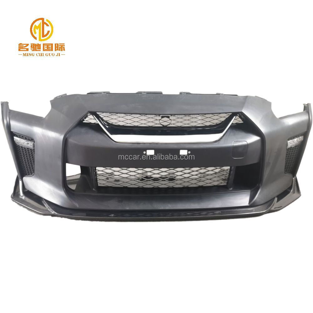 For Nissan GTR35 GT-R35 TopSk style body kit bumper front lip side skirt diffuser spoiler