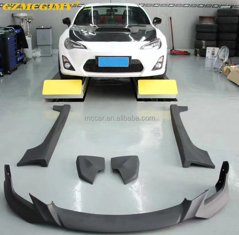 Black series for Toyota GT86 TRD style body kit with corner front lip side skirts