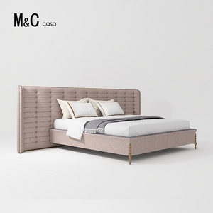 2023 New Design Rosewood Furniture Genuine Leather King Beds Custom Luxury Brand Bedroom Furniture Set Soft Upholstered Bed