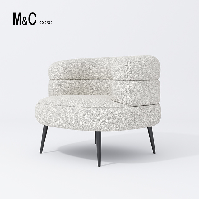 Nordic Style Simple Single Armchair Home Furniture Cream Sherpa Sofa chair Accent Leisure Chair For Bedroom