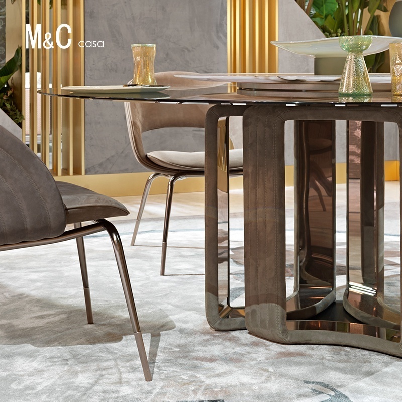 2023 New Designs Dining Room Furniture Marble Dining Table Round Dinning Table With Rotating Center