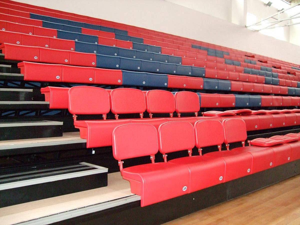 Retractable gym bleachers telescopic seating mobile grandstand Indoor telescopic bleachers seating retractable Grandstand